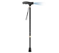 Height Adjustable Walking Sticks for Women and Men, OOCOME Adjustable Walking Cane with LED Light and Rubber Tips, Aluminium Walking Stick for Elderly Arthritis Seniors and Disabled (Black)