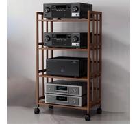 Height AdjustableRack &Media Stand Wood Audio Tower for Gaming & Stereo Corner TV Stand & CD Rack Stylish Home Entertainment Furniture (W 20xH 62in)