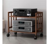 Height AdjustableRack &Media Stand Wood Audio Tower for Gaming & Stereo Corner TV Stand & CD Rack Stylish Home Entertainment Furniture (W 20xH 62in)