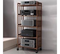 Height AdjustableRack &Media Stand Wood Audio Tower for Gaming & Stereo Corner TV Stand & CD Rack Stylish Home Entertainment Furniture (W 20xH 62in)