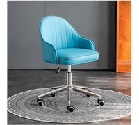 Height Bar Stools Comfortable Desk Chair, Leather 360° Swivel Home Computer Chairs with Wheels, Height Adjustable Office Chair,Blue-Height 75-85CM (Gray1 Height 75)