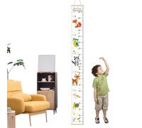 Height Chart - Canvas Growth Ruler, Wall Hanging Measure Tool | Kid-Friendly Pine Wood Design, Baby Toddler Growth Tracker, Removable Nursery Decor, Child Development Monitor for Bedroom or Playroom