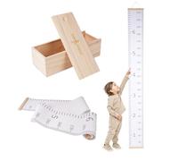 Growth Chart for Kids (9”x80”) - Canvas Baby Growth Chart - Waterproof Wall Height Chart for Kids - Growth Chart for Wall w/Wooden Box - Crease-Free Height Tracker for Kids - Plain Kids Growth Chart
