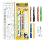 Height Chart for Kids | Doodling Height Measuring Sticker,Multi-Function Interactive Wipeable Wall Growth Stickers for Nursery Kids' Room Bedroom Classroom Playroom