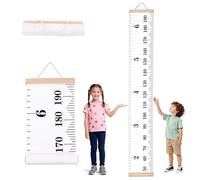 Height Chart for Kids, Growth Measuring Chart for Wall Child Children Measurement Height Tracking Ruler with Hook Toddler Playroom Baby Essentials Nursery Room Decor & Keepsake Gift (Black and White)