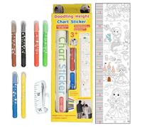 Height Chart for Wall - 175x24.7cm Doodling Height Measuring Sticker, Decorative Growth Measurement Tool, Wipeable and Reusable | Nursery Bedroom Classroom Playroom Kids Room Home Wall Decor