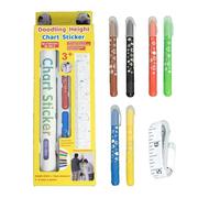 Height Chart for Wall, Height Chart for Kids,Doodled Height Measurement Decals - Piccennity Decorative Growth Measurement Tool for Playroom for Room