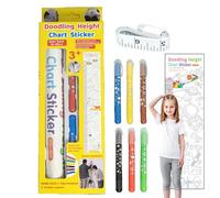Height Chart - Growth Chart - Doodling Height Measuring Sticker Decorative Growth Wall Sticker For Nursery, Kids Bedroom, Classroom, Playroom, Fun And Interactive Child Growing trackerr For Home Déco
