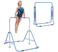 Height Foldable Training Adjustable Kids Gymnastic Bar Blue