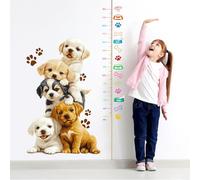 Height Growth Chart for Kids, Cartoon Animals Dog Height Chart Wall Stickers Measuring Ruler, 11.8'' x 70.6'' Removable DIY Measure Wall Ruler for Child Boy Girl Nursery Bedroom Playroom Wall Decor