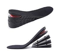Height Increase Insoles 2-4 Layer 5cm-11cm Taller Shoes Insoles Heel Insert for Men and Women, Black, 4-Layer