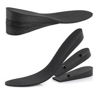 Height Increase Insoles for Mens Shoes (1 to 3" Boost) Adjustable 3 Layer Height Booster Inserts to Make You Instantly Taller, Heel Lifts (6-8.5)