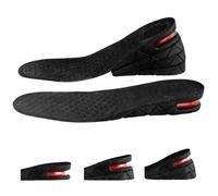 Height Increase Insoles for Shoes, 3-Tier Heel Lifts with Air Cushion, 3Cm-7Cm Adjustable Inserts, Trim-to-Fit for Men & Women, Black, One Size