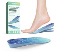Height Increase Insoles for Women Men - Welnove 3-Layer Adjustable Shoe Heel Lifts for Leg Length Discrepancy, Heel Pain, Spurs, Achilles Tendinitis - 3/4 Length Design Shoe Lifts (Size S, 0.6-1 Inch)