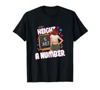 Height is Just a Number Funny Quote Short Girl Attitude T-Shirt, Men, Black, 6X-Large