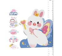 Height Measurement Ruler for Kids | Height Growth Chart with Magnetic Bunny Decoration - 65-183cm Removable Gauge for Home Nursery Room Bedroom Decor