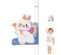 Height Measuring Chart | Height Growth Chart with Magnetic Bunny Decoration | 65-183cm Removable Gauge for Child's Room Decoration