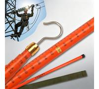 Height Measuring Pole with Hook & Storage Bag, Insulated Telescopic Ruler, Non-Conductive Stick for Power Line Work