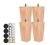 Height Sofa Legs Wooden Furniture Legs,Set of 4 Wood Sofa Legs Solid Replacement Furniture Legs Armchair Cabinet Feet M8 Bolt with Mounting Plate & Screws for Ottoman Couch Dresser (10CM)