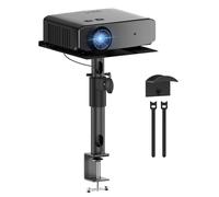 Height/Tilt/Swivel Adjustable Desktop Projector Stand Table for Aurzen Nebula XGIMI VANKYO Jinhoo AuKing Epson and Most Projectors - Desk Projector Stand Clamp on Desktop Wr Headphone Holder, Single