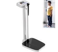 Height Weight Scale, Professional BMI Analyzer with LCD Display, Step-on Physician Scale 200kg Capacity, 70-190cm Height Range for Hospitals Homes School,Black