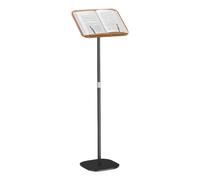 HeightAdjustable Wooden Pulpit Lectern with Tilting Tabletop & Ed StopVersatile FloorStanding Podium for Churches Schools and Events