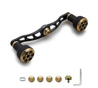 HEIGHTEN 105mm/120mm Fishing Reel Handle with 24mm TPE Knob for Shimano Daiwa Abu Garcia Penn Kastking Lew's Baitcasting Reel Power Crank Accessory (Black & Gold, 105mm) (1168)