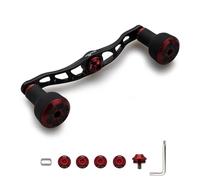 HEIGHTEN 105mm/120mm Fishing Reel Handle with 24mm TPE Knob for Shimano Daiwa Abu Garcia Penn Kastking Lew's Baitcasting Reel Power Crank Accessory (Black & Red, 105mm) (1167)