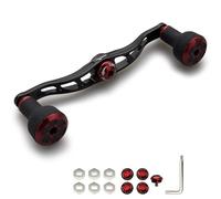 HEIGHTEN 105mm/120mm Fishing Reel Handle with 24mm TPE Knob for Shimano Daiwa Abu Garcia Penn Kastking Lew's Baitcasting Reel Power Crank Accessory (Black & Red, 120mm) (1162)