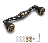 HEIGHTEN 105mm/120mm Fishing Reel Handle with 24mm TPE Knob for Shimano Daiwa Abu Garcia Penn Kastking Lew's Baitcasting Reel Power Crank Accessory (Black & Gold, 120mm) (1163)