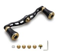 HEIGHTEN 105mm Fishing Reel Handle with 19mm Knob for Shimano Daiwa Abu Garcia Penn Kastking Lew's Baitcasting Reel Power Crank Accessory (Black & Gold) (1158)