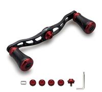 HEIGHTEN 105mm Fishing Reel Handle with 19mm Knob for Shimano Daiwa Abu Garcia Penn Kastking Lew's Baitcasting Reel Power Crank Accessory (Black & Red) (1156)