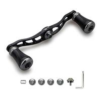 HEIGHTEN 105mm Fishing Reel Handle with 19mm Knob for Shimano Daiwa Abu Garcia Penn Kastking Lew's Baitcasting Reel Power Crank Accessory (Black & Silver) (1154)