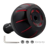 HEIGHTEN 42mm Fishing Reel Handle Knob for Shimano Daiwa Baitcasting Spinning Reel Stradic FK 5000 Saragosa SW Ocea Jigger Torium Speedmaster (42mm - Black & Red) (1120)