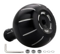 HEIGHTEN 42mm Fishing Reel Handle Knob for Shimano Daiwa Baitcasting Spinning Reel Stradic FK 5000 Saragosa SW Ocea Jigger Torium Speedmaster (42mm - Black & Siver) (1118)