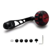 HEIGHTEN 65mm/75mm Fishing Reel Handle for Shimano Daiwa Abu Garci Penn Kastking Lew's Baitcasting Reel Power Crank Accessory (Black & Red, 65mm/75mm Handle 35mm Knob) (0987)