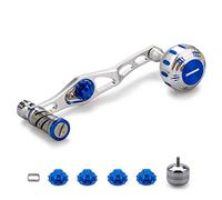 HEIGHTEN 70/45mm Fishing Reel Handle for Shimano Daiwa Abu Garcia Penn Kaking Lew's Baitcasting Reel Power Handle Crank Accessory (Light Silver & Blue) (0131)