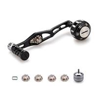 HEIGHTEN 70/45mm Fishing Reel Handle for Shimano Daiwa Abu Garcia Penn Kaking Lew's Baitcasting Reel Power Handle Crank Accessory (Black & Silver) (0127)
