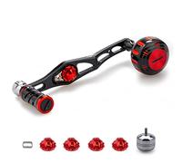 HEIGHTEN 70/45mm Fishing Reel Handle for Shimano Daiwa Abu Garcia Penn Kaking Lew's Baitcasting Reel Power Handle Crank Accessory (Black & Red) (0130)