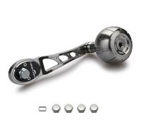 HEIGHTEN 80mm/90mm Fishing Reel Handle for Shimano Daiwa Abu Garci Penn Kastking Lew's Baitcasting Reel Power Crank Accessory (Silver, 80mm/90mm Handle 42mm Knob) (1123)