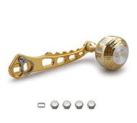 HEIGHTEN 80mm/90mm Fishing Reel Handle for Shimano Daiwa Abu Garci Penn Kastking Lew's Baitcasting Reel Power Crank Accessory (Gold & Silver, 80mm/90mm Handle 35mm Knob) (0138)