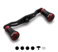 HEIGHTEN 85mm/95mm Fishing Reel Handle for Shimano Daiwa Abu Garcia Penn Kaking Lew's Baitcasting Reel Power Crank Accessory (Black & Red, 95mm Handle 19mm Knob) (0998)