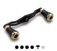 HEIGHTEN 85mm/95mm Fishing Reel Handle for Shimano Daiwa Abu Garcia Penn Kaking Lew's Baitcasting Reel Power Crank Accessory (Black & Gold, 95mm Handle 19mm Knob) (1000)