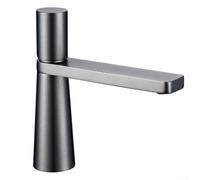 Heightened Straw Hat Shaped Bathroom Wash Basin Hot and Cold Copper Mixer Tap with Lever Handle for Modern Decor, Resistant Coating, 300x185mm(Gray)