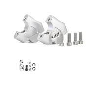 Heightening Clamp for HON&DA CB650R 2019- Motorcycle Handlebar Riser Clamp Brake Hose Extension(Silver,with Logo)