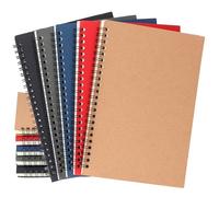 HEIHAK 10 Pack A5 Kraft Cover Notebook, 21 x 14 cm Spiral Bound Notebook 50 Sheets 100 Pages A5 Spiral Notebooks for Travel School, Family, Office