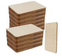HEIHAK 100 PCS 4 x 6 Inch Unfinished Rectangle Wood Pieces, Blank Basswood Wood Sheets with Sharp Corner, Natural Wooden Cutouts for Crafts, Painting, DIY Projects, Engraving, Plaques