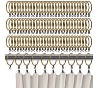HEIHAK 100 PCS Antique Bronze Curtain Rings, 38mm Internal Diameter Metal Brass Curtain Pole Rings, Heavy Duty Hanging Ring for Shower Curtains, Window Rods