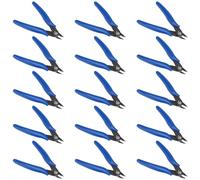 HEIHAK 15 Pack 170 Wire Cutters, 5 Inch Mini Wire Flush Cutters, Bulk Wire Snips Small Side Cutters for Electronics Crafts Jewelry, Blue