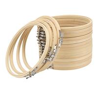 HEIHAK 18 Pack 7 Inch Embroidery Hoops, Bamboo Embroidery Hoops Embroidery Circle Frame Bamboo Cross Stitch Hoop Embroidery Ring for DIY Art Craft Handy Sewing
